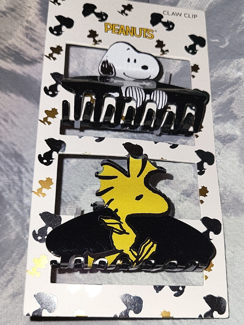 Peanuts Snoopy & Woodstock Hair Claw Clips - Black, Yellow Brand New LB - Picture 1 of 2